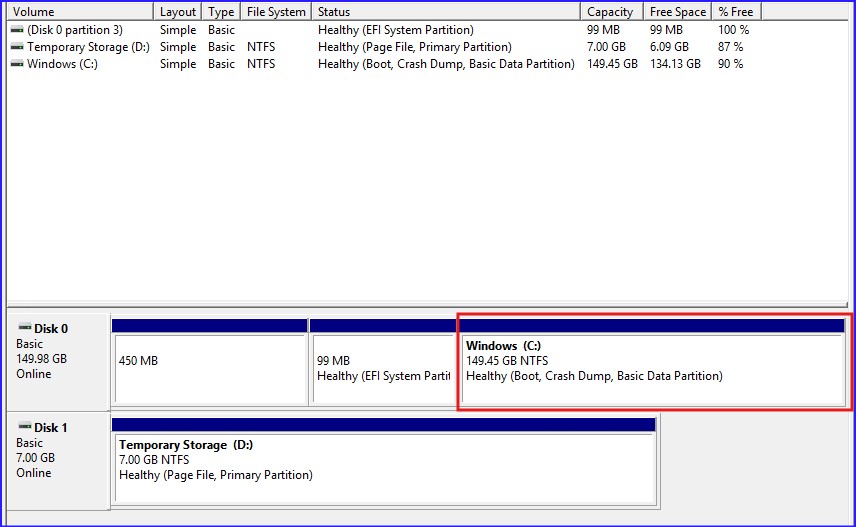 Windows Disk Management Extension