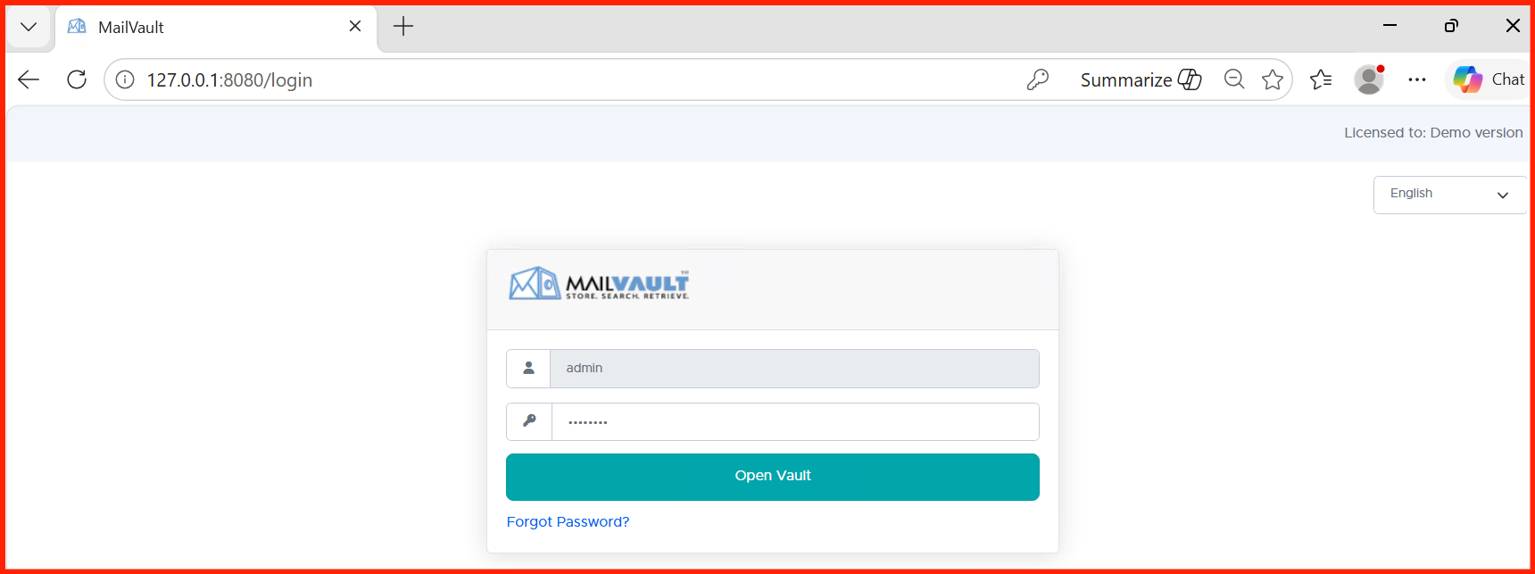 MailVault Dashboard Overview