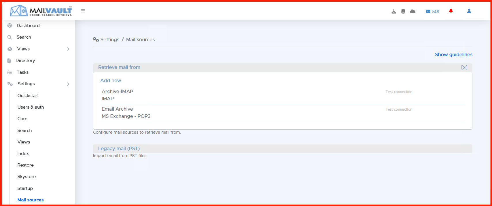 Email Source Settings