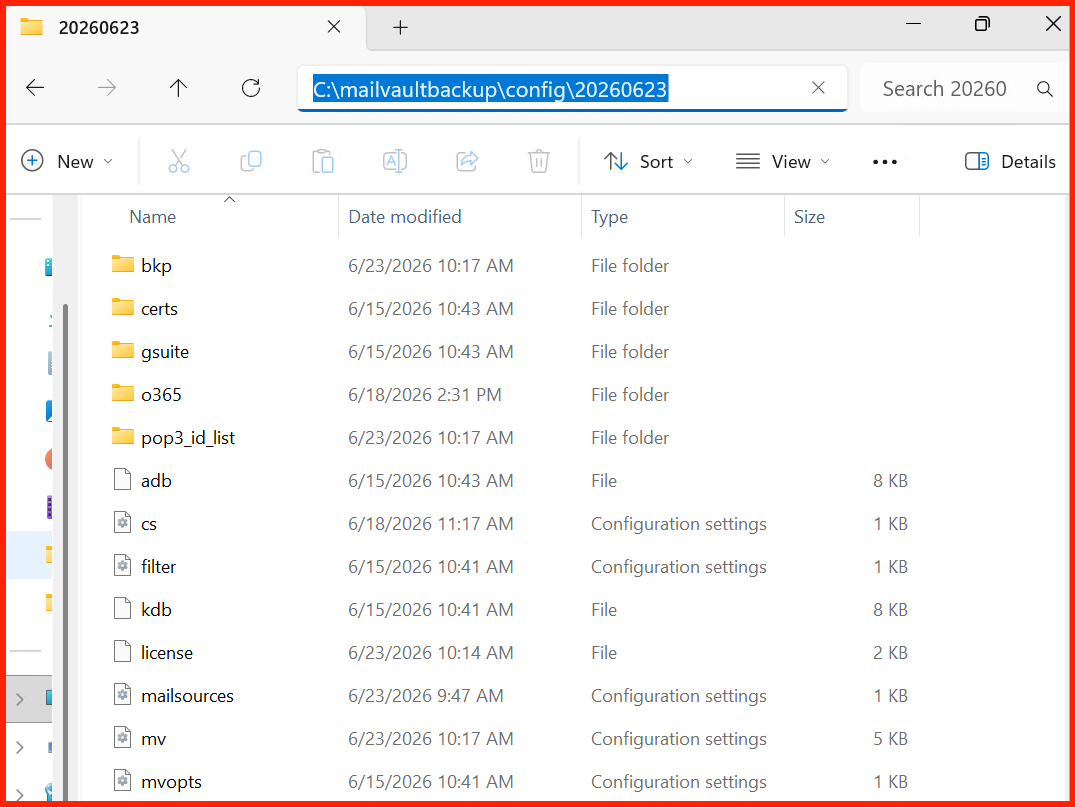 Backup Configuration Settings