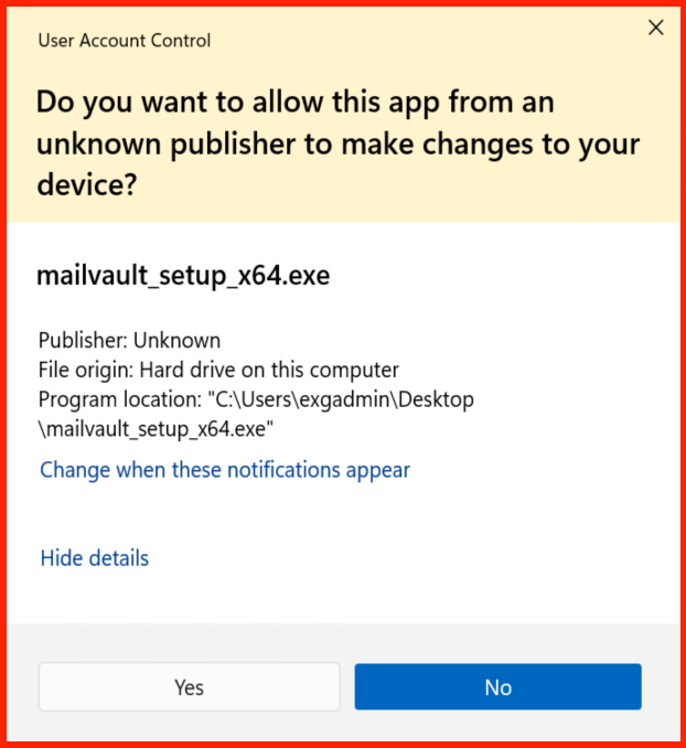 MailVault Installation Wizard