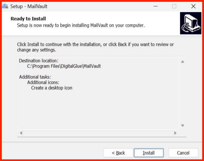 MailVault Installation Wizard