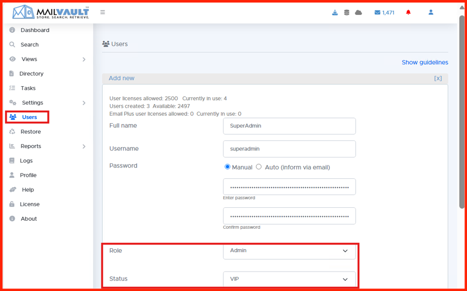 Admin Credential Provisioning