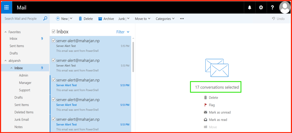 Archive Mail Deduplication view