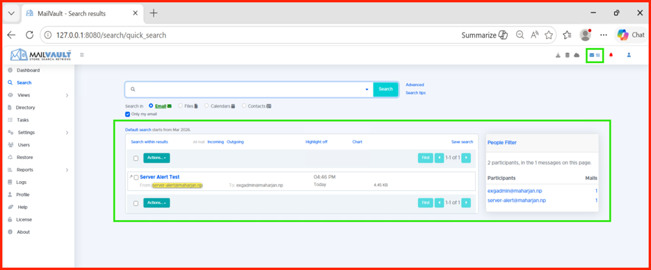 Archive Mail Deduplication view