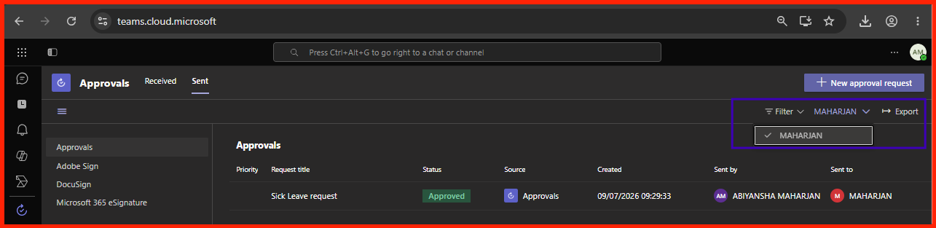 Teams platform displaying refreshed synchronized naming tags