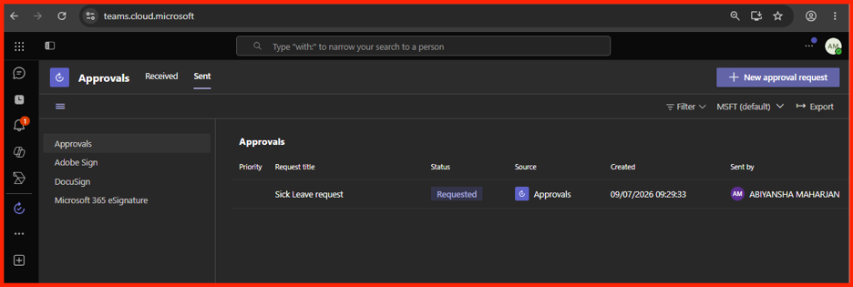 Sent tracking dashboard stream