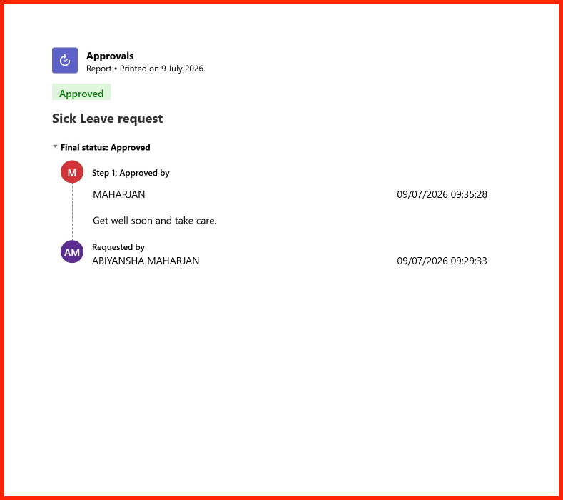 Rendered system PDF audit log output report