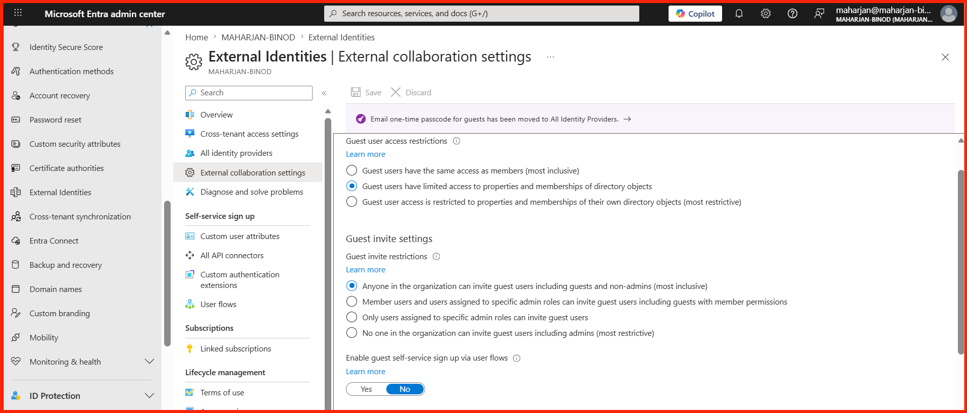 Entra ID External Collaboration Configuration Dashboard