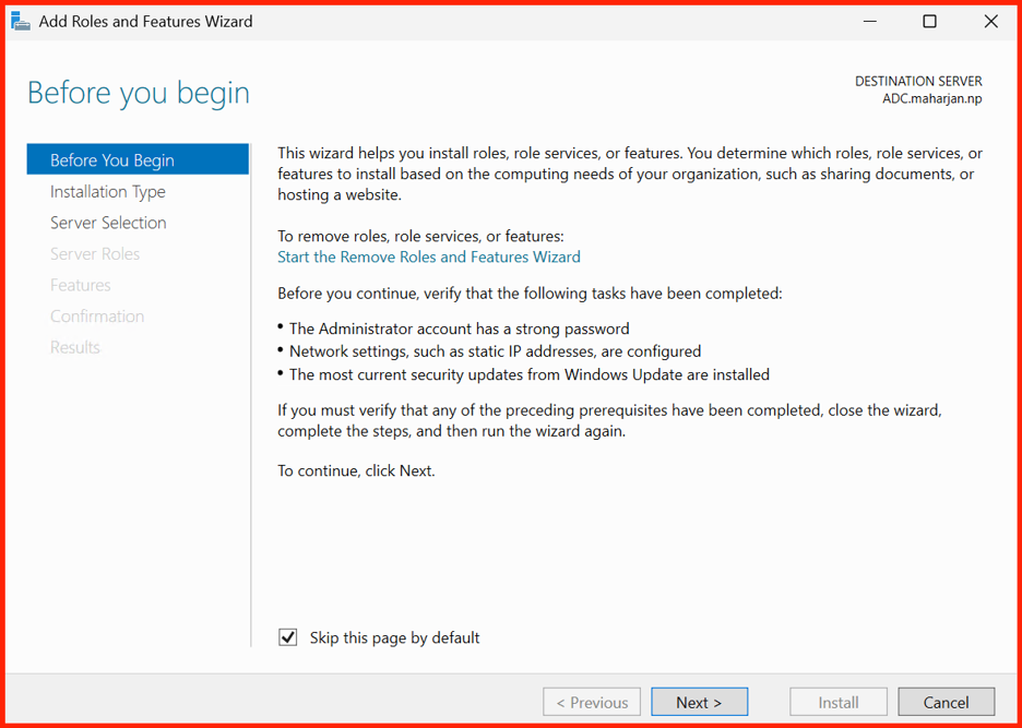 Select installation type – Role-based or feature-based