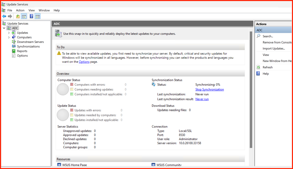 Selecting products and classifications in WSUS